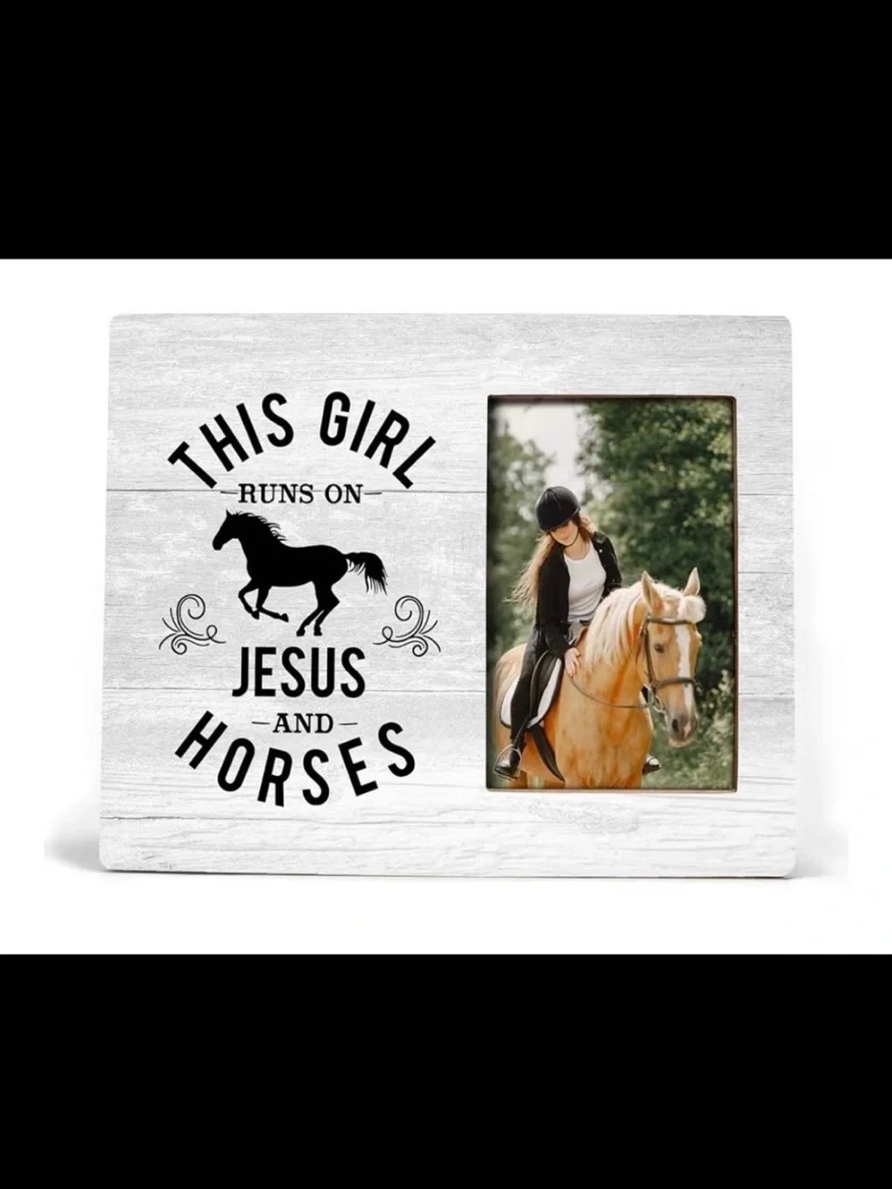 This Girl Runs On Jesus And Horses Photo Frame